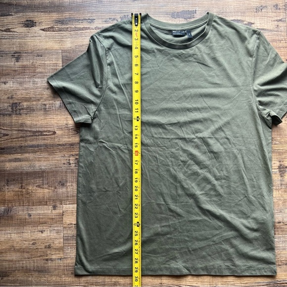 ASOS Design Men's Solid Olive Green Crew Neck Casual Shirt 100% Cotton Size XL - Picture 3 of 6